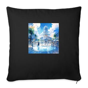 Enjoy your city of tomorrow - Sofa pillowcase 17,3'' x 17,3'' (45 x 45 cm) - black - Front