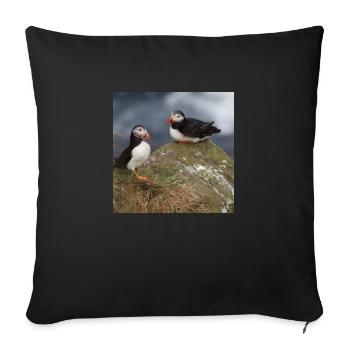 Puffin - Sofa pillowcase 17,3'' x 17,3'' (45 x 45 cm) - black - Front