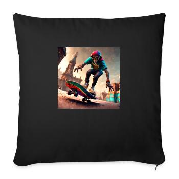 Skateboard - Housse de coussin décorative 45 x 45 cm - noir - Devant