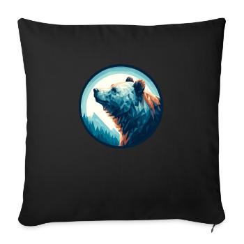 Ours polaire polygonal dans le style géométrique polygonal - Housse de coussin décorative 45 x 45 cm - noir - Devant