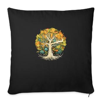 "Tree of Life" - Show your heart for nature - Sofa pillowcase 17,3'' x 17,3'' (45 x 45 cm) - black - Front