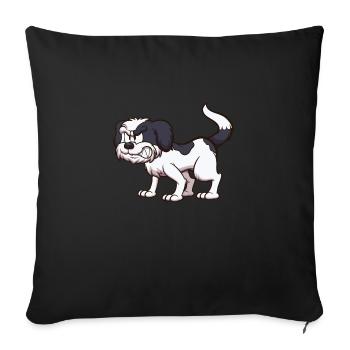 Chien Shih Tzu en colère - Housse de coussin décorative 45 x 45 cm - noir - Devant