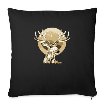 Deer - Sofa pillowcase 17,3'' x 17,3'' (45 x 45 cm) - black - Front