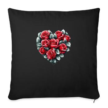Valentinstag Liebe Verlobung Muttertag Hochzeit - Sofakissenbezug 45 x 45 cm - Schwarz - Vorne