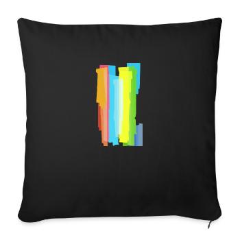 Abstrakte Farbverschmelzung intensiver Streifen - Sofakissenbezug 45 x 45 cm - Schwarz - Vorne