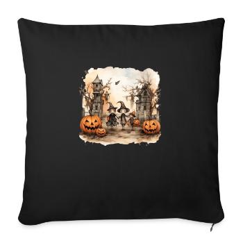 Enfants citrouilles - Housse de coussin décorative 45 x 45 cm - noir - Devant