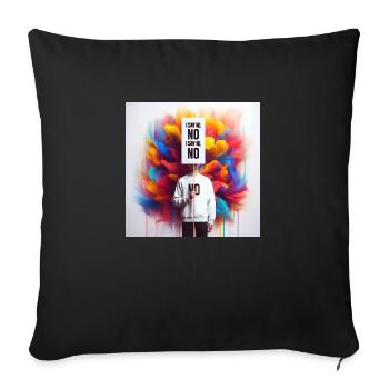 I say No and No is No, let us all, with courage, s - Sofa pillowcase 17,3'' x 17,3'' (45 x 45 cm) - black - Front