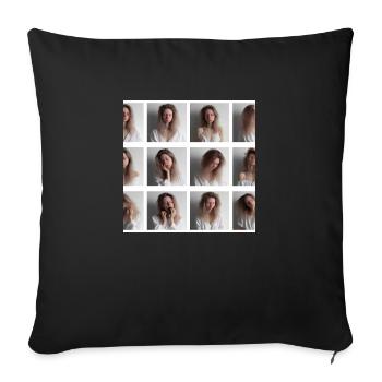 Fille endormie: Il est difficile de se réveiller le matin - Housse de coussin décorative 45 x 45 cm - noir - Devant