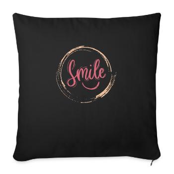 SMILE - Sofa pillowcase 17,3'' x 17,3'' (45 x 45 cm) - black - Front