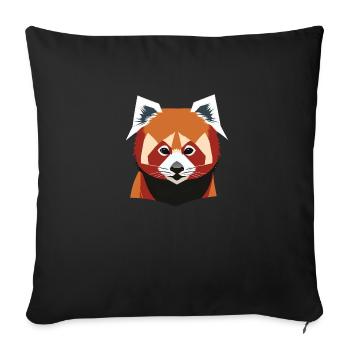 visage de panda roux vecteur look géométrique fier fort - Housse de coussin décorative 45 x 45 cm - noir - Devant