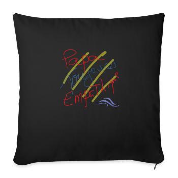 Papa toujours empathique Écriture de l’index - Housse de coussin décorative 45 x 45 cm - noir - Devant