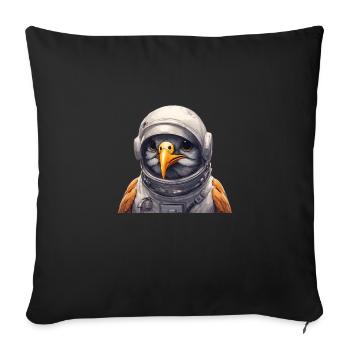 Vogel en tant qu’astronaute - Housse de coussin décorative 45 x 45 cm - noir - Devant
