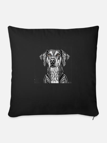 Geo_Hund - Sofakissenbezug 45 x 45 cm - Schwarz
