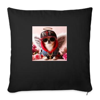 Chihuahua Cool Dog with Angel Wings HipHop - Sofa pillowcase 17,3'' x 17,3'' (45 x 45 cm) - black - Front