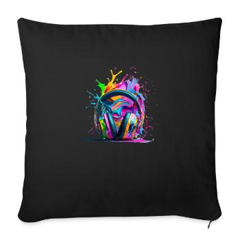 MUSIC - Sofa pillowcase 17,3'' x 17,3'' (45 x 45 cm) - black - Front