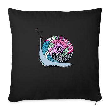 Escargot - Housse de coussin décorative 45 x 45 cm - noir - Devant