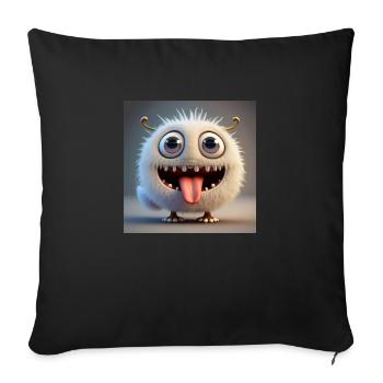 Happy Halloween cute monster tongue out scary fun - Sofa pillowcase 17,3'' x 17,3'' (45 x 45 cm) - black - Front