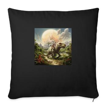 Dino World - Sofa pillowcase 17,3'' x 17,3'' (45 x 45 cm) - black - Front
