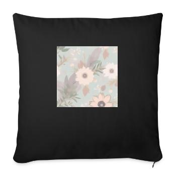 Flowers in pastel colors - Sofa pillowcase 17,3'' x 17,3'' (45 x 45 cm) - black - Front