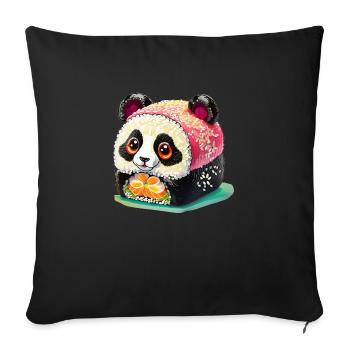 Sushi Panda - Housse de coussin décorative 45 x 45 cm - noir - Devant