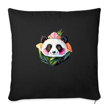 Sushi Panda - Housse de coussin décorative 45 x 45 cm - noir - Devant