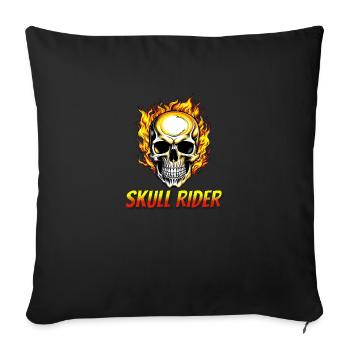Burning skull, skull rider is coming - Sofa pillowcase 17,3'' x 17,3'' (45 x 45 cm) - black - Front