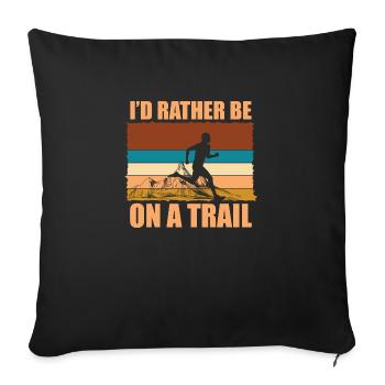 Trail Run Ultra Running Mountain Trekking Running - Sofa pillowcase 17,3'' x 17,3'' (45 x 45 cm) - black - Front