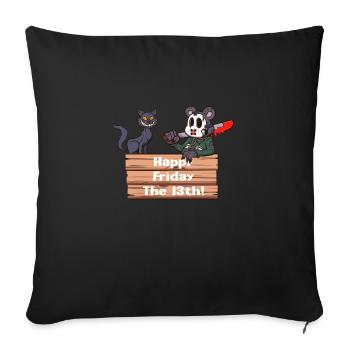 Happy Friday The 13th - Sofa pillowcase 17,3'' x 17,3'' (45 x 45 cm) - black - Front