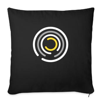 Design abstrait avec des formes de cercles en C - Housse de coussin décorative 45 x 45 cm - noir - Devant
