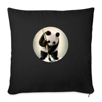 Panda Artist - Sofa pillowcase 17,3'' x 17,3'' (45 x 45 cm) - black - Front