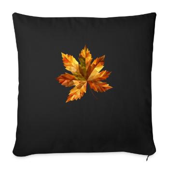 Polygon Autumn Magic: Chestnut & Foliage in Detail - Sofa pillowcase 17,3'' x 17,3'' (45 x 45 cm) - black - Front
