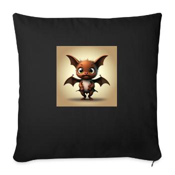 Happy Halloween cute bat scary funny spooky - Sofa pillowcase 17,3'' x 17,3'' (45 x 45 cm) - black - Front