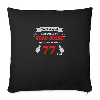 This Is What A Handsome 77-Year-Old Guy Looks Like - Sofa pillowcase 17,3'' x 17,3'' (45 x 45 cm) - black - Front
