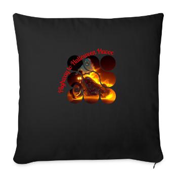 Flaming Biker, Halloween Fire - Sofa pillowcase 17,3'' x 17,3'' (45 x 45 cm) - black - Front