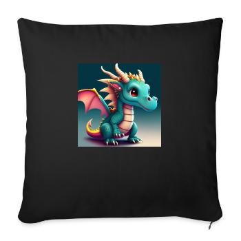 cute little baby dragon funny - Sofa pillowcase 17,3'' x 17,3'' (45 x 45 cm) - black - Front
