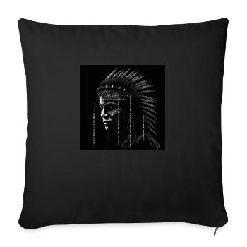 Indianer Stammesführer Schamane Ureinwohner - Sofakissenbezug 45 x 45 cm - Schwarz - Vorne