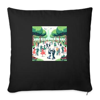 Shared rhythm - Sofa pillowcase 17,3'' x 17,3'' (45 x 45 cm) - black - Front