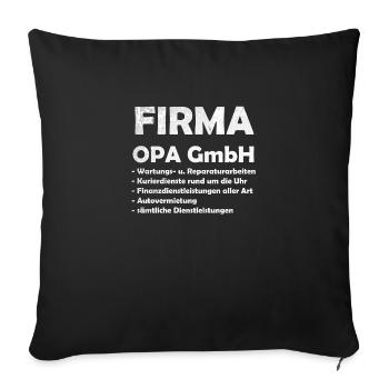 Geschenk für Opa OPA GMBH Lustiger Spruch Shirt - Sofakissenbezug 45 x 45 cm - Schwarz - Vorne