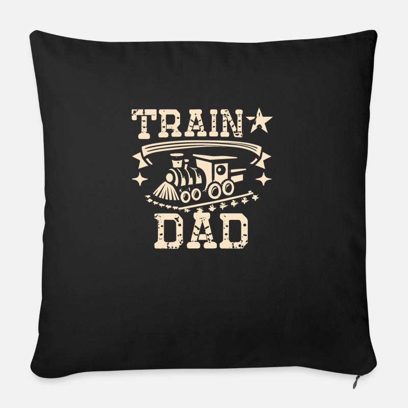 Éduquer papa - Housse de coussin décorative 45 x 45 cm - noir