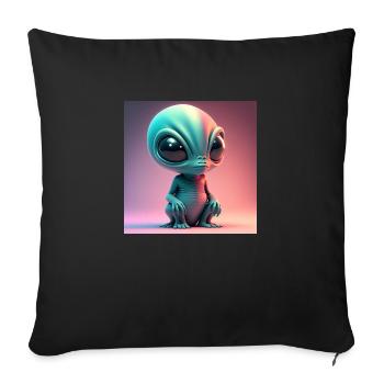 Happy Halloween cute monster tongue out scary funn - Sofa pillowcase 17,3'' x 17,3'' (45 x 45 cm) - black - Front
