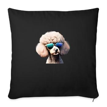 Caniche Chien Amour Chien Propriétaire Caniche Chiot Chien Chiot - Housse de coussin décorative 45 x 45 cm - noir - Devant