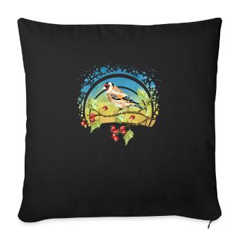 Oiseau coloré - Housse de coussin décorative 45 x 45 cm - noir - Devant