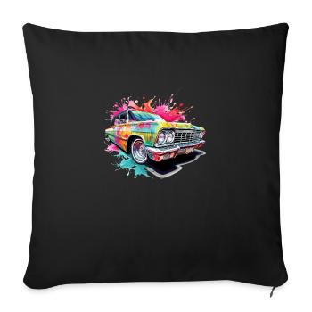 Lowrider coloré - Housse de coussin décorative 45 x 45 cm - noir - Devant