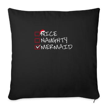 Nice Naughty Mermaid - Sofa pillowcase 17,3'' x 17,3'' (45 x 45 cm) - black - Front