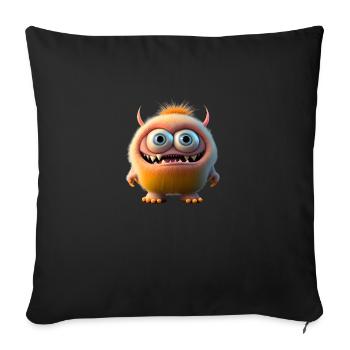 Happy Halloween cute monster tongue out scary fun - Sofa pillowcase 17,3'' x 17,3'' (45 x 45 cm) - black - Front