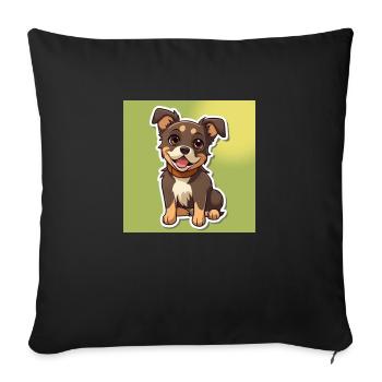 Dessin animé de chien 8 - Housse de coussin décorative 45 x 45 cm - noir - Devant
