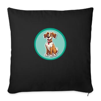Dessin animé de chien 1 - Housse de coussin décorative 45 x 45 cm - noir - Devant