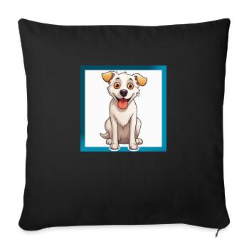 Chien de dessin animé 5 - Housse de coussin décorative 45 x 45 cm - noir - Devant