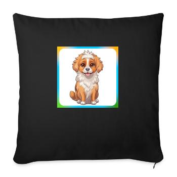 Dessin animé de chien 9 - Housse de coussin décorative 45 x 45 cm - noir - Devant