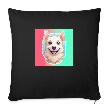 Dog Caricature 10 - Sofa pillowcase 17,3'' x 17,3'' (45 x 45 cm) - black - Front